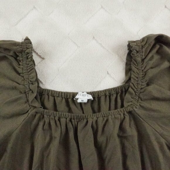 J.Crew Knit Squareneck Mini Dress Womens Medium Puff Sleeve - Picture 3 of 12